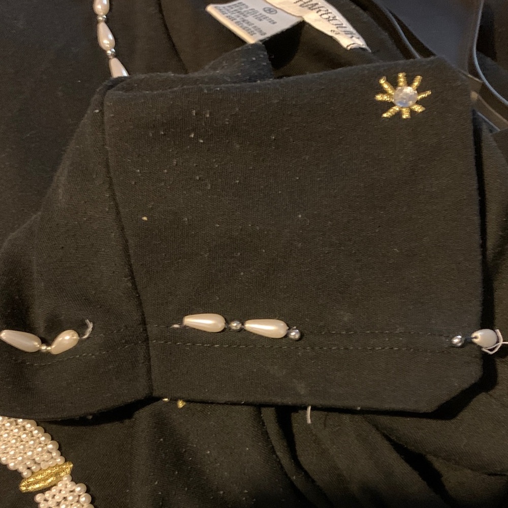 Victoria Harbour Black Embellished Women's Jersey Top - Picture 7 of 7